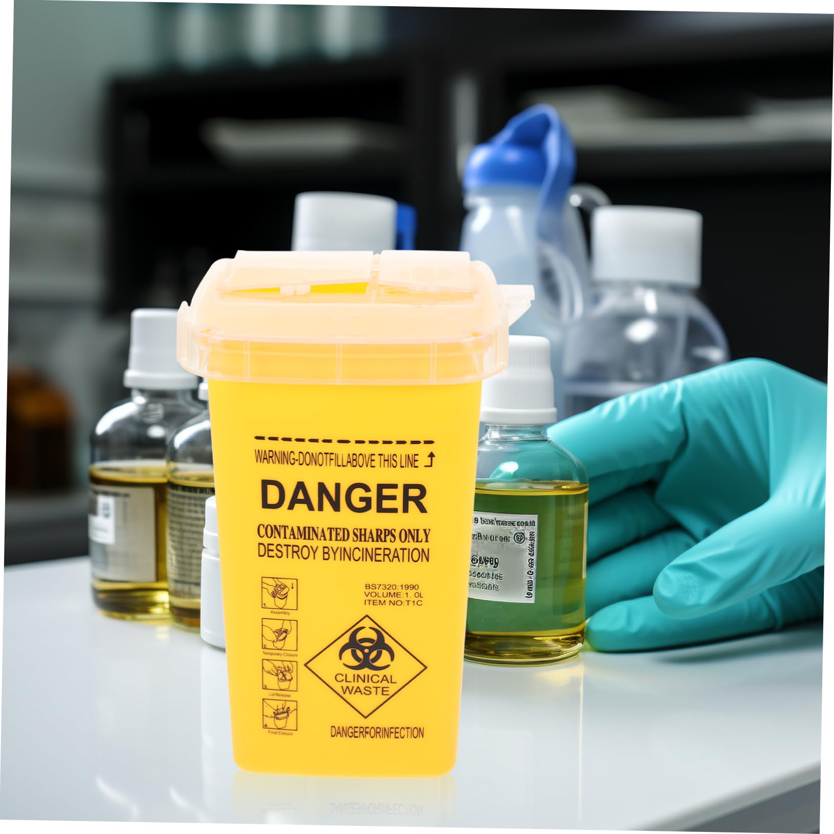 NOLITOY Disposal Buckets Set Disposal Buckets Lid 0.26 Gallon for Waste Collecti