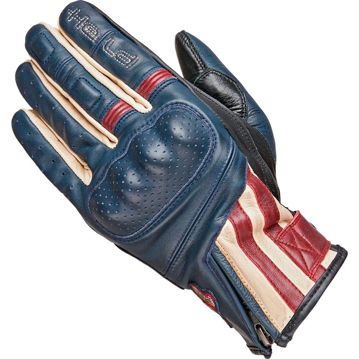Held Motorradhandschuhe kurz Motorrad Handschuh Paxton Handschuh blau/beige/burgund 7, Herren, Chopper/Cruiser, Sommer, Leder