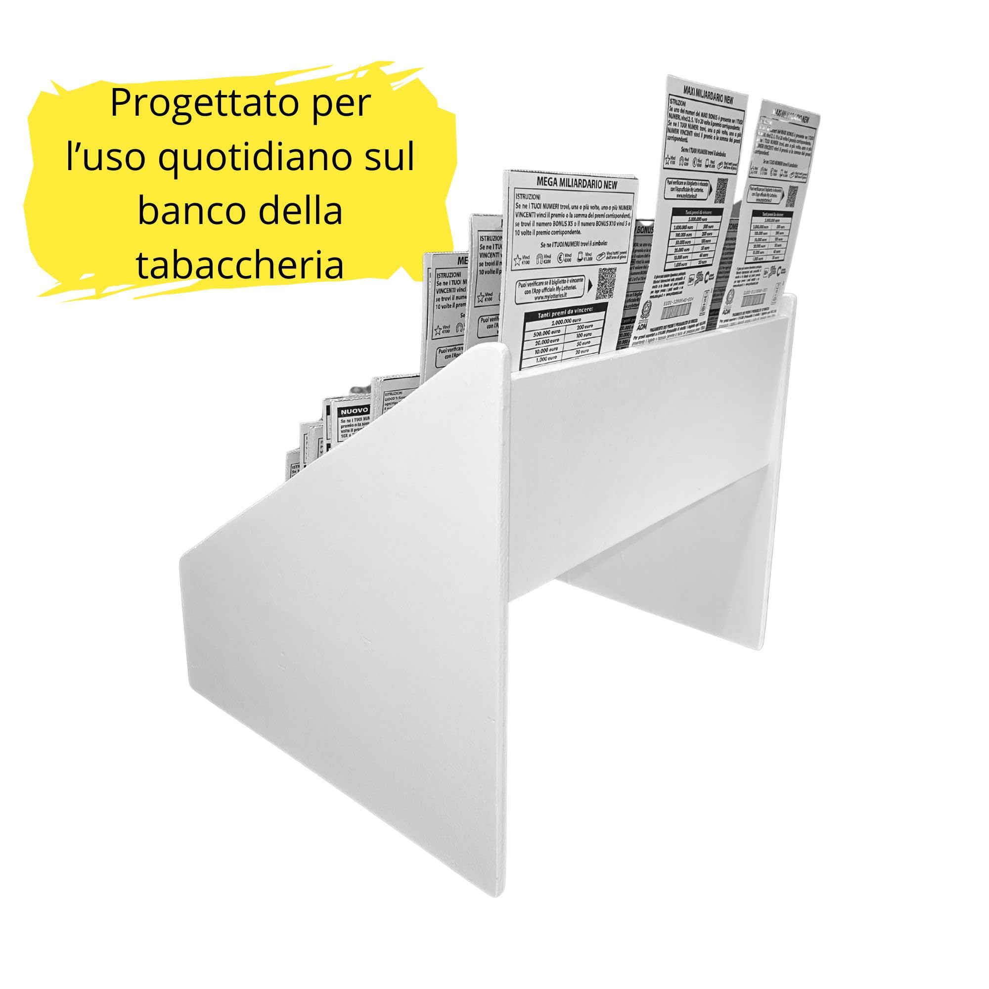 Generico Espositore Porta Gratta e Vinci da Banco in Legno | 30 Tasche | Robusto | Artigianale.