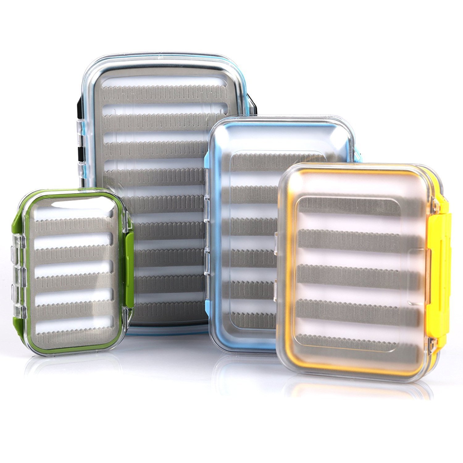 MAXIMUMCATCH Two-sided Waterproof Fly Box Slit Foam Fly Fishing Box (Black, Size B+Size C+Size D)