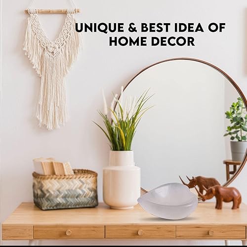 Miniatura 4 de Cuenco de cristal de selenita en forma de corazón de 3.9 in, cuenco de cristales para curación de reiki, alivio de ansiedad y meditación. Ideal para