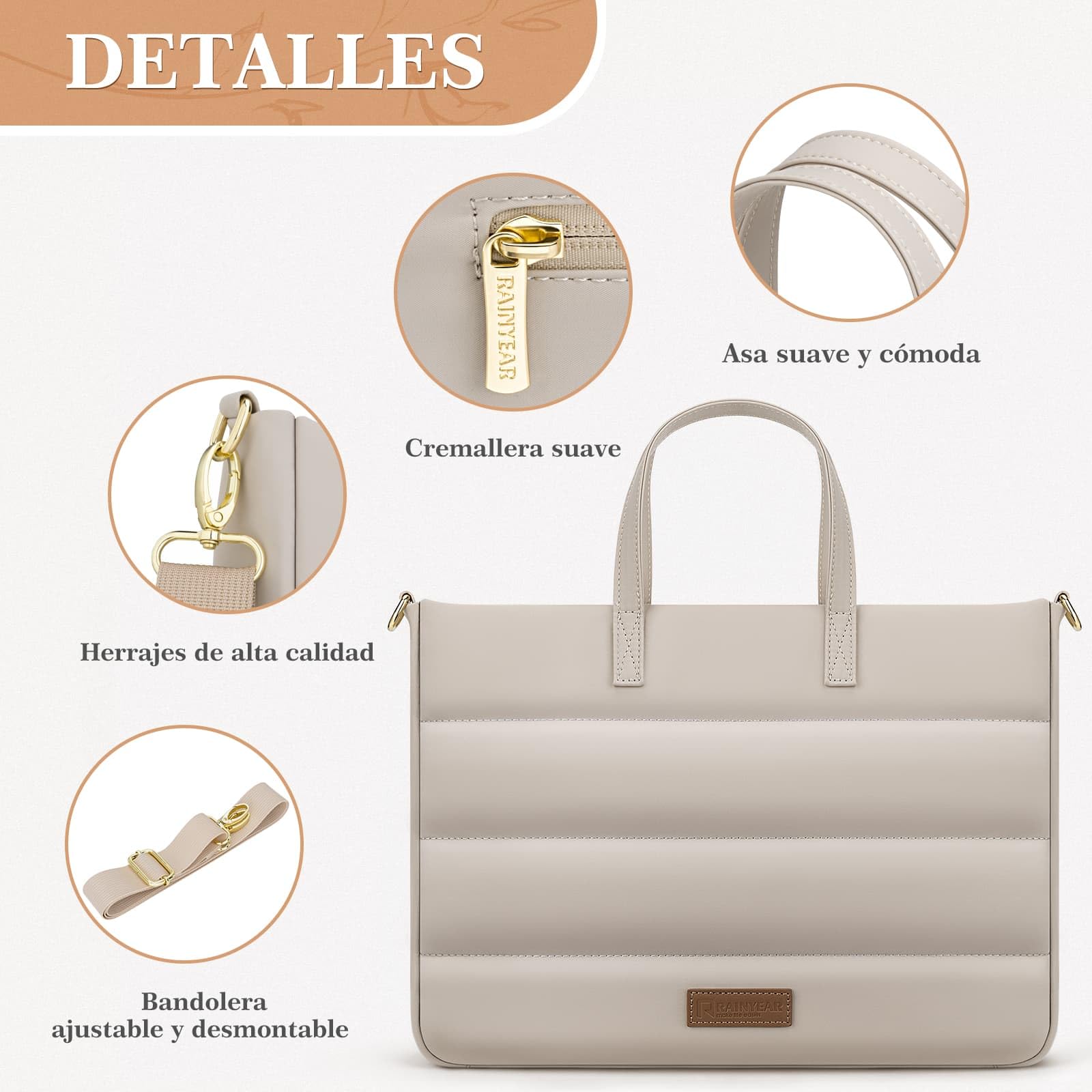 RAINYEAR 13-14 Pulgadas Bolsa de ordenador Portátil para Macbook Chromebook Notebook, Elegante del Caso para el Trabajo de Negocios de la Universidad, su cartera con Compartimento del Portátil