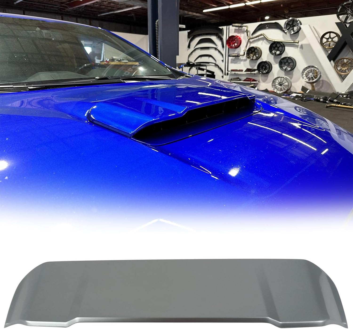 FREEMOTOR802 Front Hood Bonnet Scoop Cover, Fits 2022-2025 Subaru WRX 5th Gen All Models, D Style Bonnet Hood Engine Lid Cover Trim Bodykit Replacement (Gloss Black)