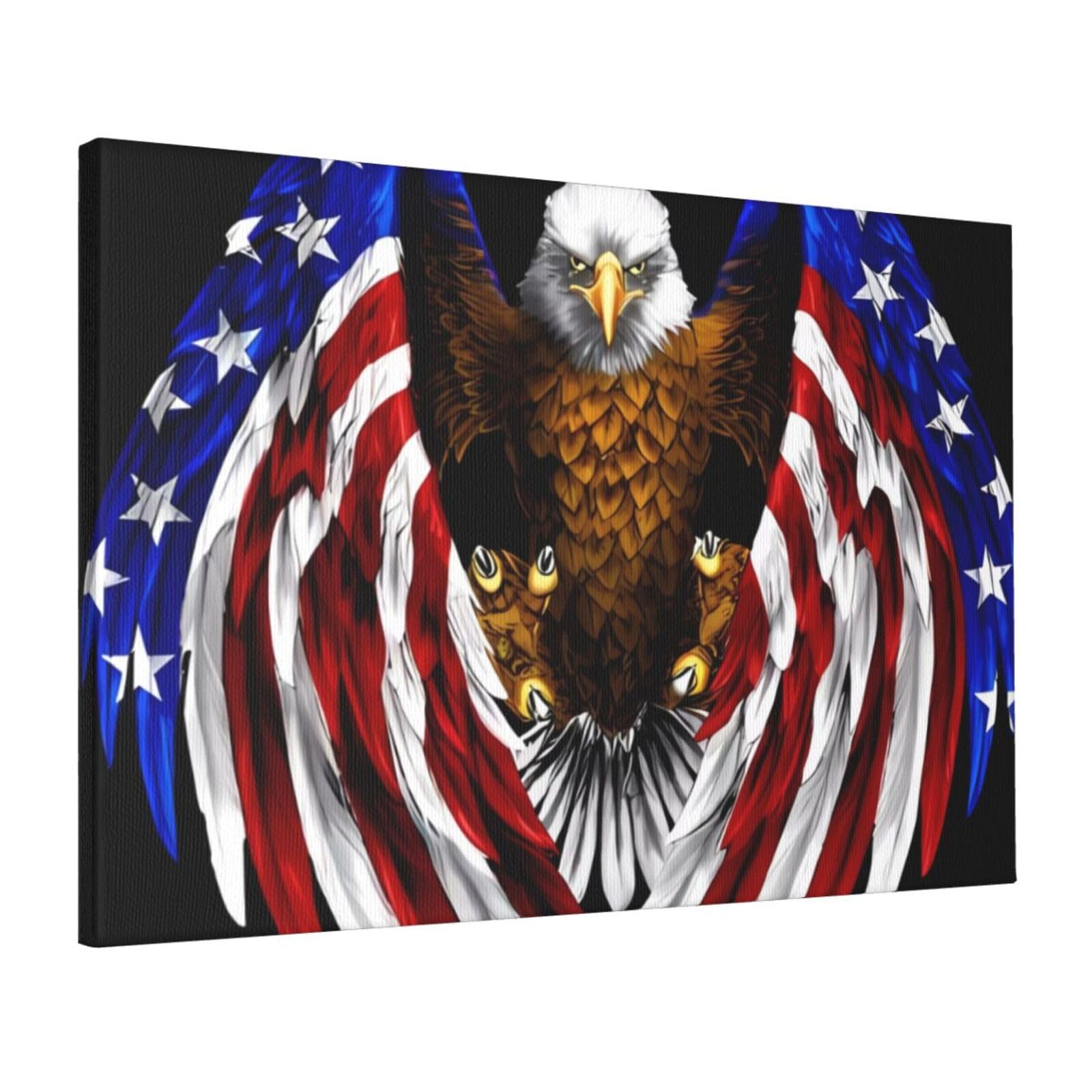 Toile drapeau des États-Unis cadre bois rigide anti-déformation - 8