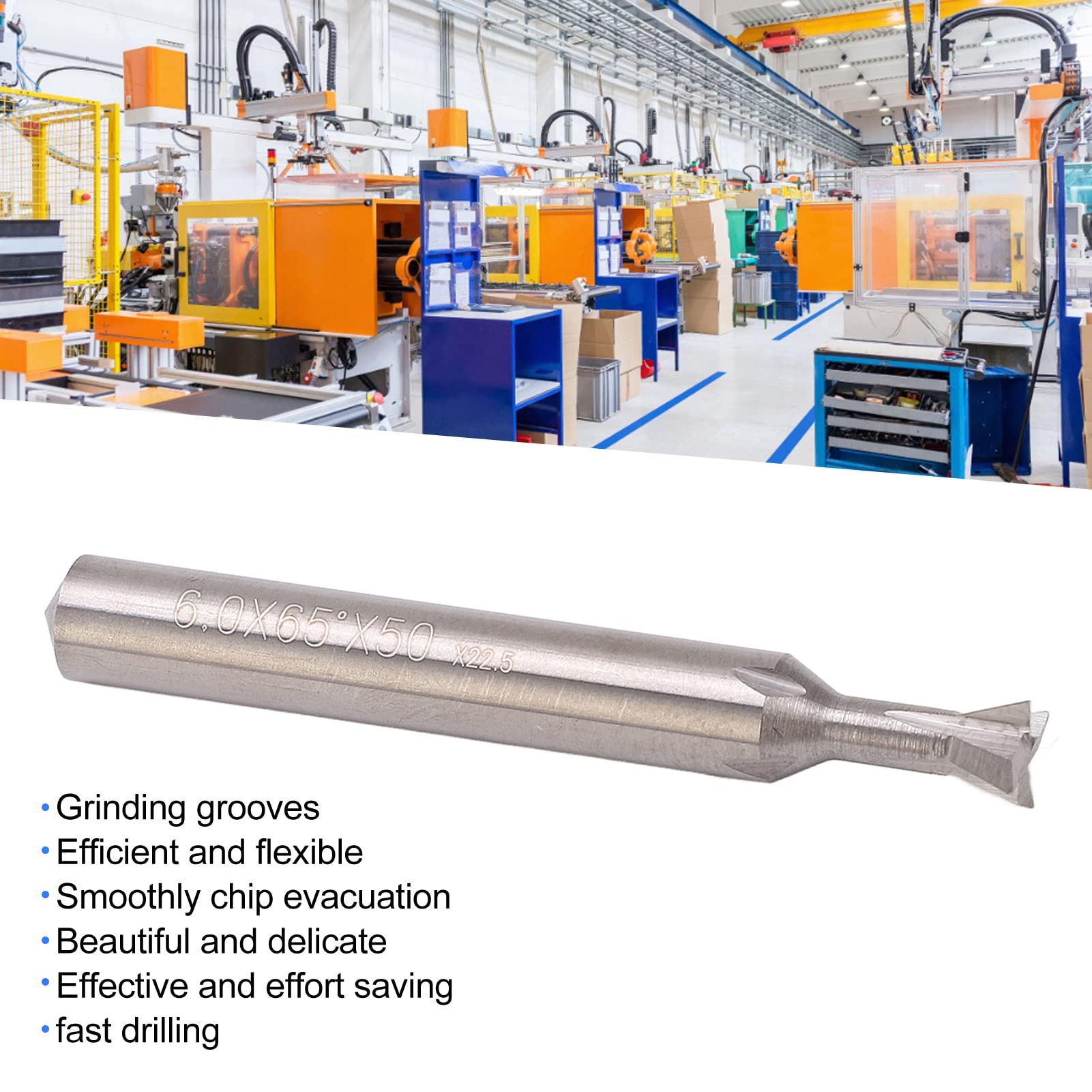 Schwalbenschwanz Bit Hartmetall Schaftfräser 6 Mm Durchmesser 4 Flöten 50 Mm Länge Universeller Fräser (65°)