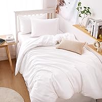 Vista 19 de Wake In Cloud – Juego de funda de edredón de algodón, tamaño individual, azul denim cambray, 100% algodón lavado, con textura parecida al lino