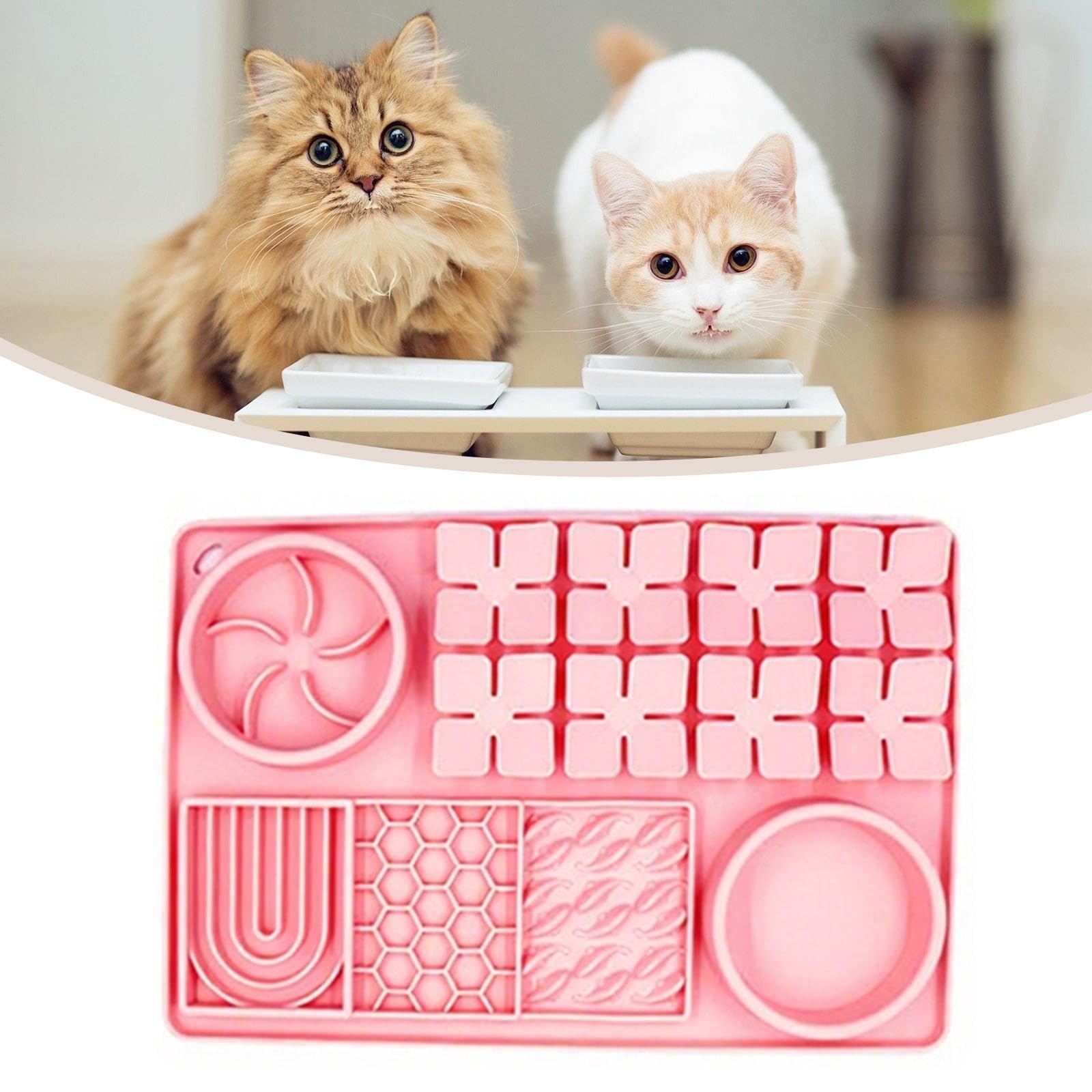 Fütterungs Und Leckmatte, Geruchstraining Futterspender, Schnüffelmatte für Welpen, Wohnungskatzen, Kleine Und Große Hunde, Rosa