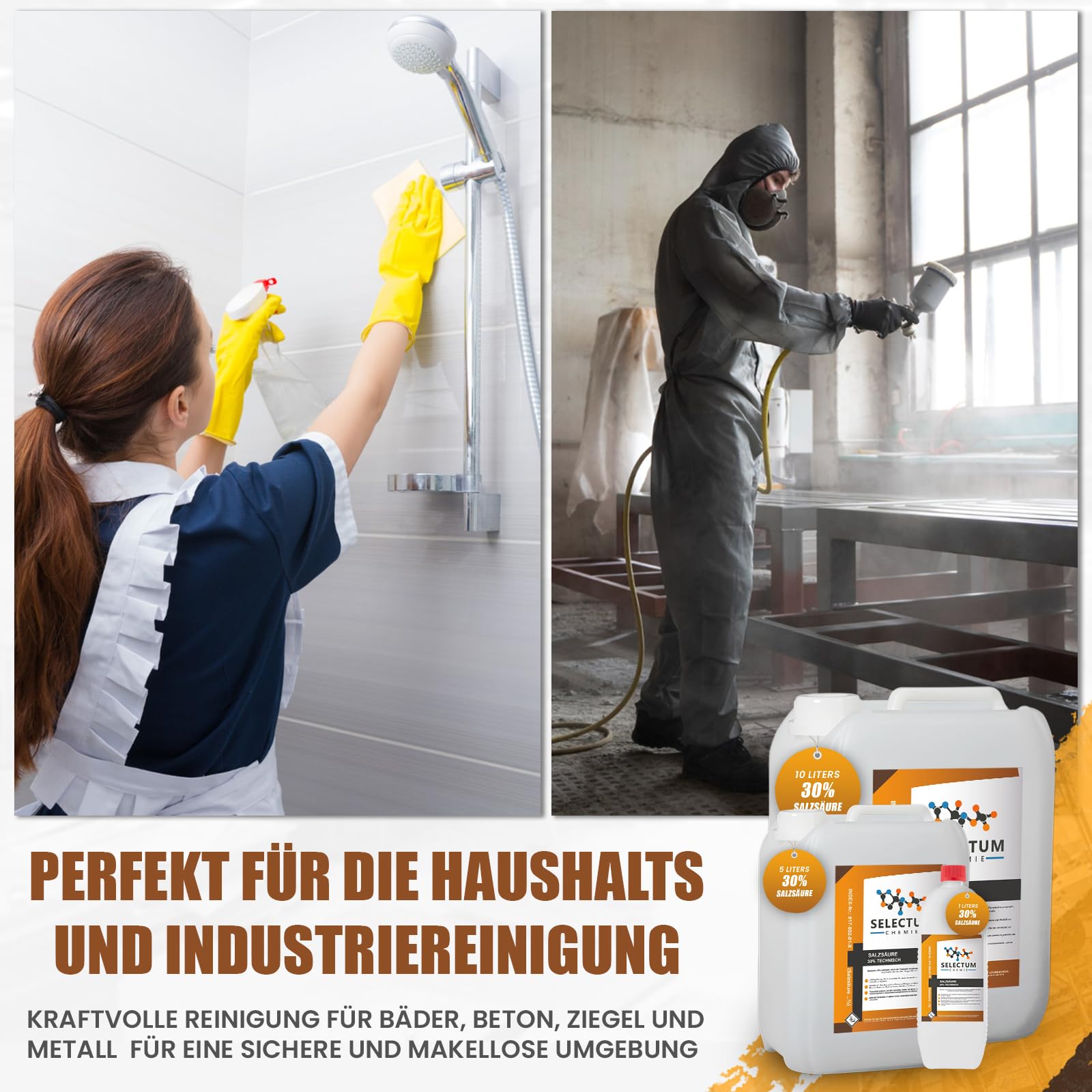 Salzsäure 30% 25 Liter = 36 Kg UN1789 CHLORWASSERSTOFFSÄURE Toilettenreinigung, Zementböden & Ziegelböden - Entfernt Kalk, Flecken & Zementschleier Ionenaustauschern Für Haushalt & Gewerbe