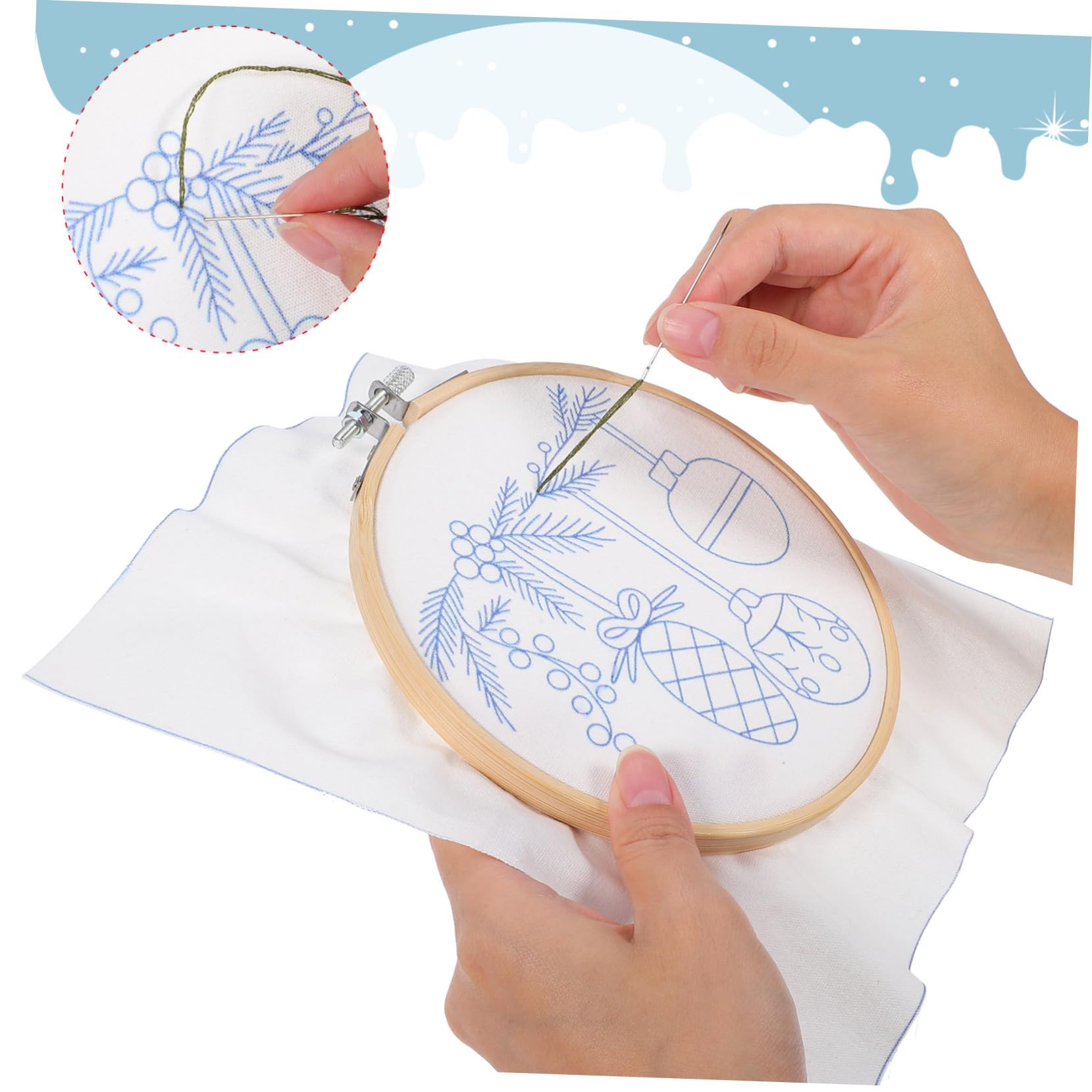 DIYEAH 1set Kit Di Ricamo Natalizio Ornamenti Di Natale Fai Da Te Per Principianti Con Materiali Design Vari Per Decorazioni Festive e Regali Creativi