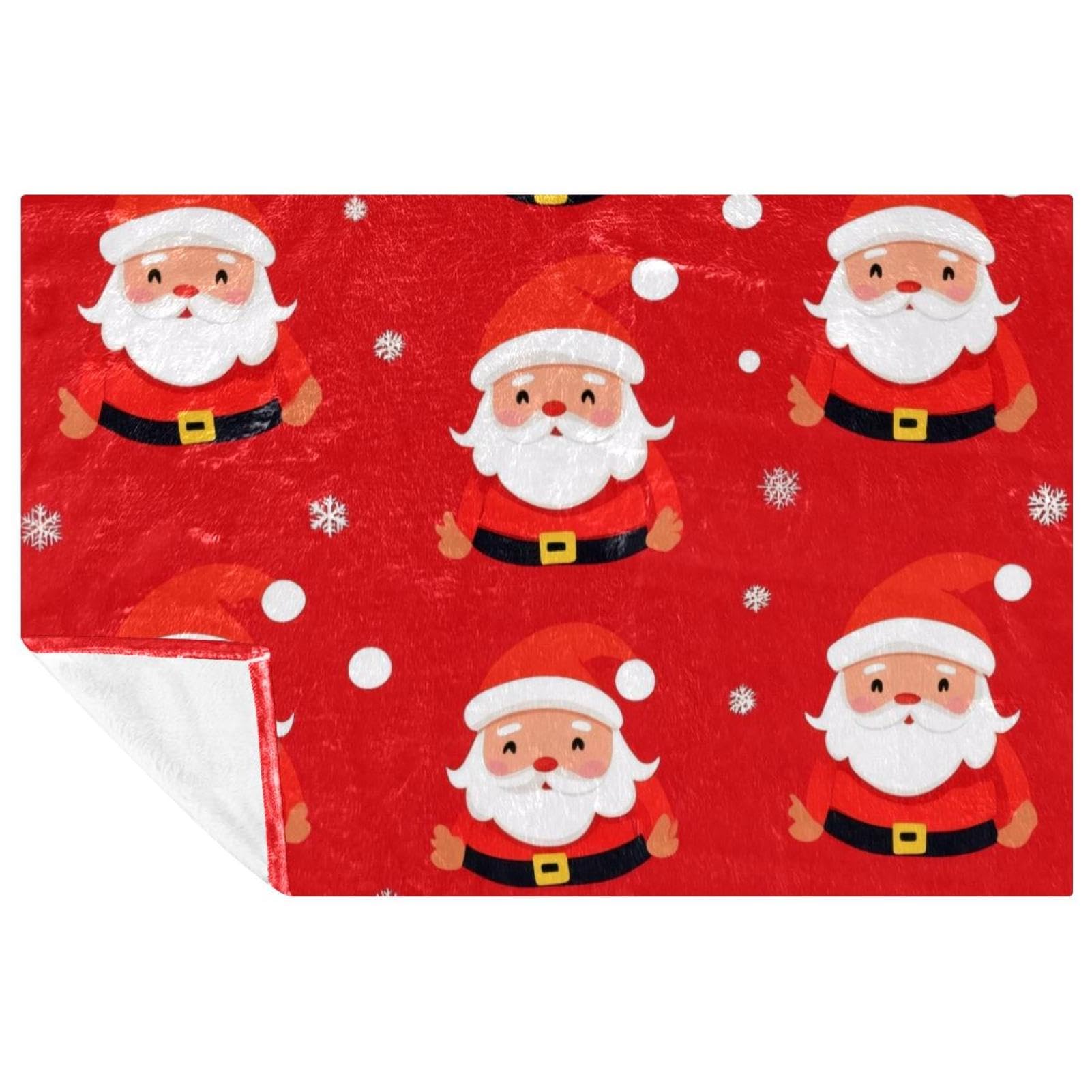 Plaid imprimé Père Noël chaud et doux pour vos soirées sur le canapé