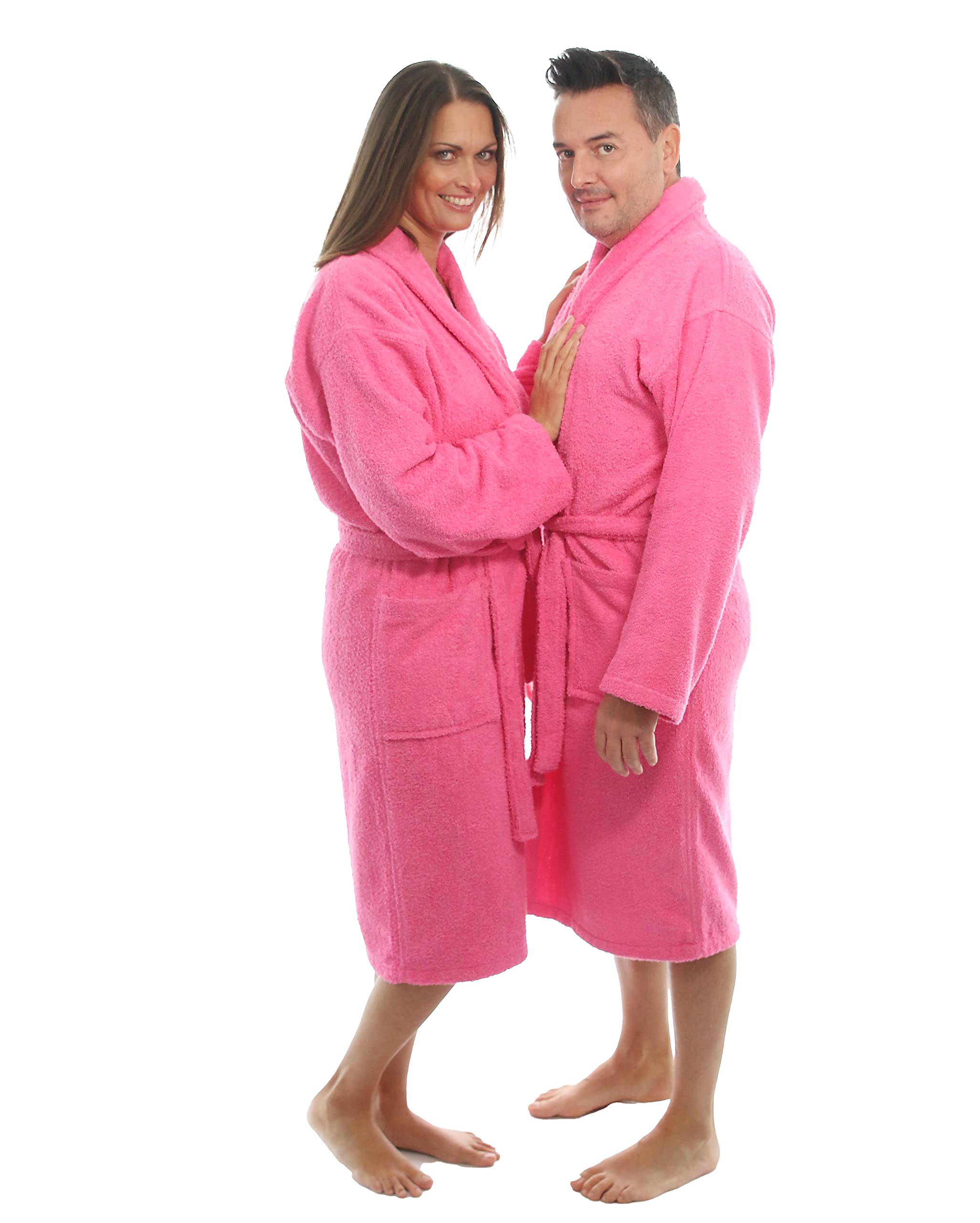 LEBENGOOD - Accappatoio unisex da donna e uomo, 100% cotone spugna americana 400 g, con cintura, tasche, perfetto per la doccia, come vestaglia morbida o come asciugamano