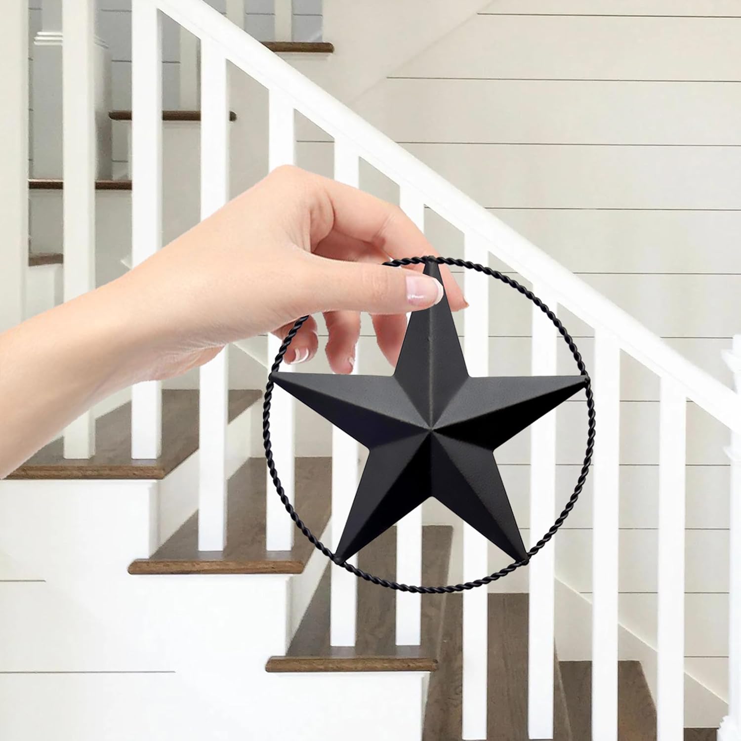 JoyEvy 6.5" Black Metal Barn Star Wall Décor - Wall Art for Farmhouse, Western, Rustic Homes - Outside or Inside of House Decorations - Image 7