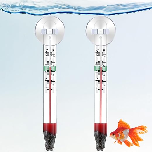 Dreyoo 2 Pack Floating Aquarium Thermometers, 0-43°C/32-110°F
