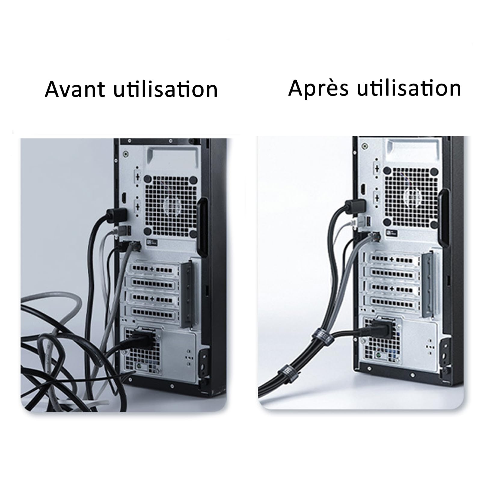 Lot De 60 Attaches Scratch Réutilisables Pour Câbles - 25cm, 6 Couleurs - Avec étiquette écritable Pour Organisation Bureau/maison
