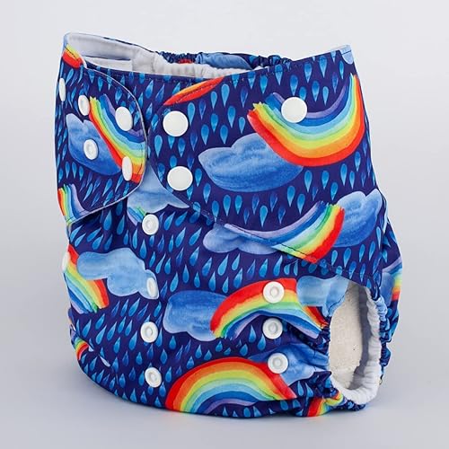 Miniatura 2 de Pañal de tela de 2 a 7 años de edad, bolsillo reutilizable, lavable, para bebés y niños pequeños (lluvia arcoíris)