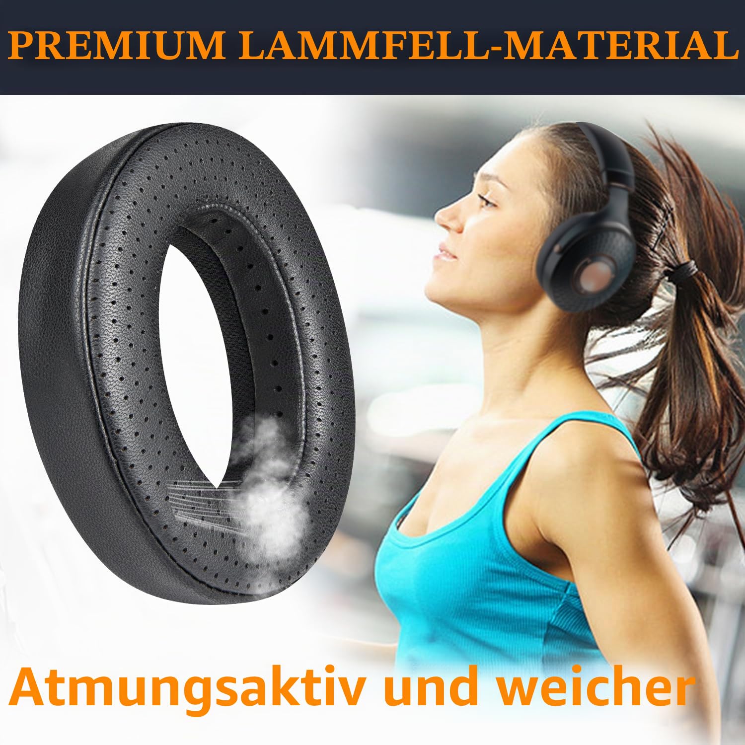 SOULWIT Lammfell Ersatz Ohrpolster für Focal Clear/Clear MG/Utopia/Elegia/Elex/Stellia/Celestee/Radiance Kopfhörer, Ersatzpolster Polster mit hochdichtem Memory-Schaumstoff
