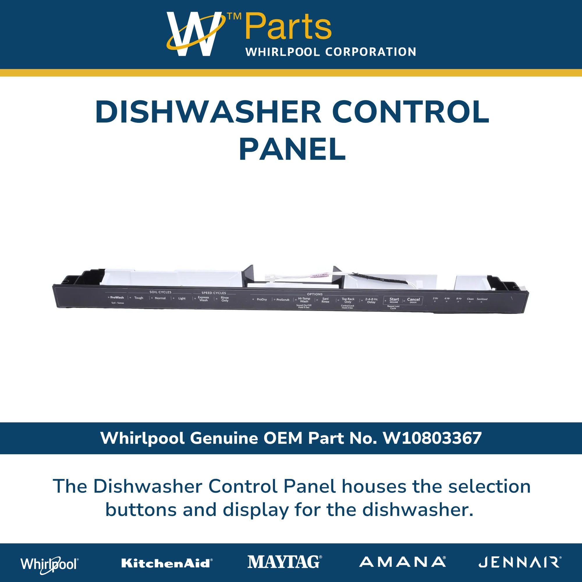 Amazon.com: Whirlpool W10803367 Dishwasher Touchpad Control Panel