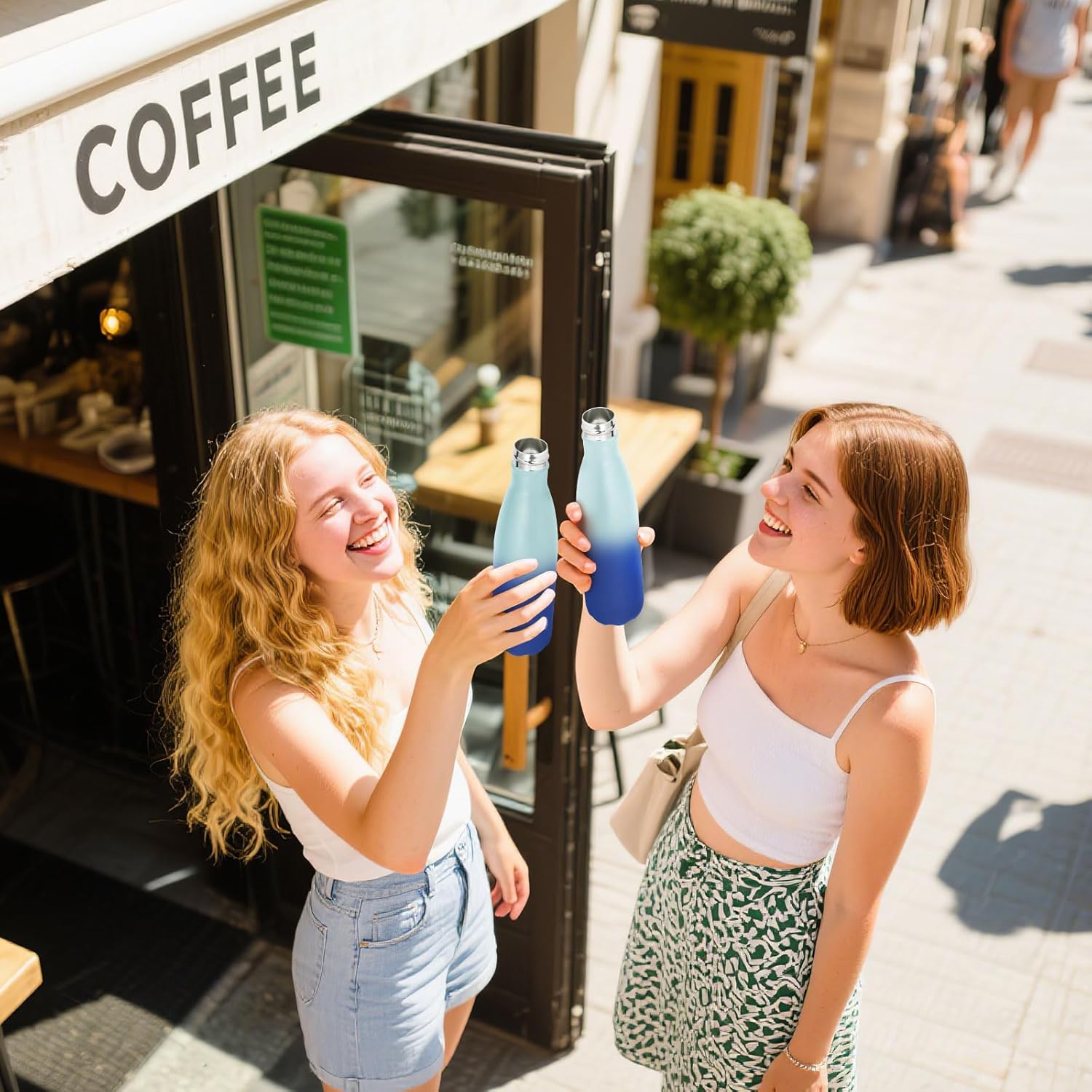 Volhoply 17oz Insulated Stainless Steel Water Bottle, Double Wall Vacuum Flask, Keeps Cold 24h & Hot 12h, Available in Packs of 1, 4, or 8（Green Blue,1 Pack） - Image 6