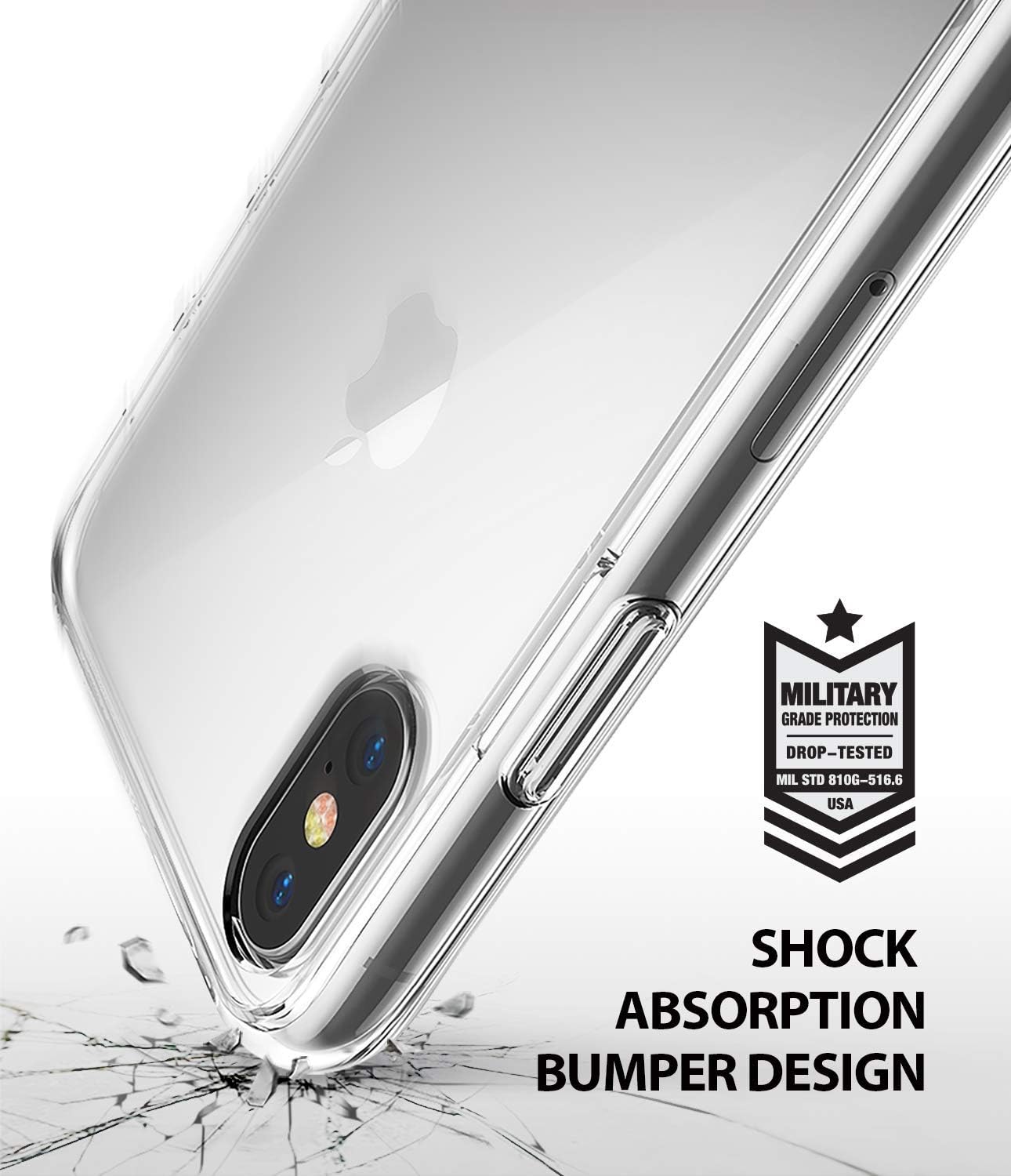 Ringke Fusion Compatible with iPhone Xs Case, Compatible with iPhone X Case, Transparent Scratch Protection Cover - Clear