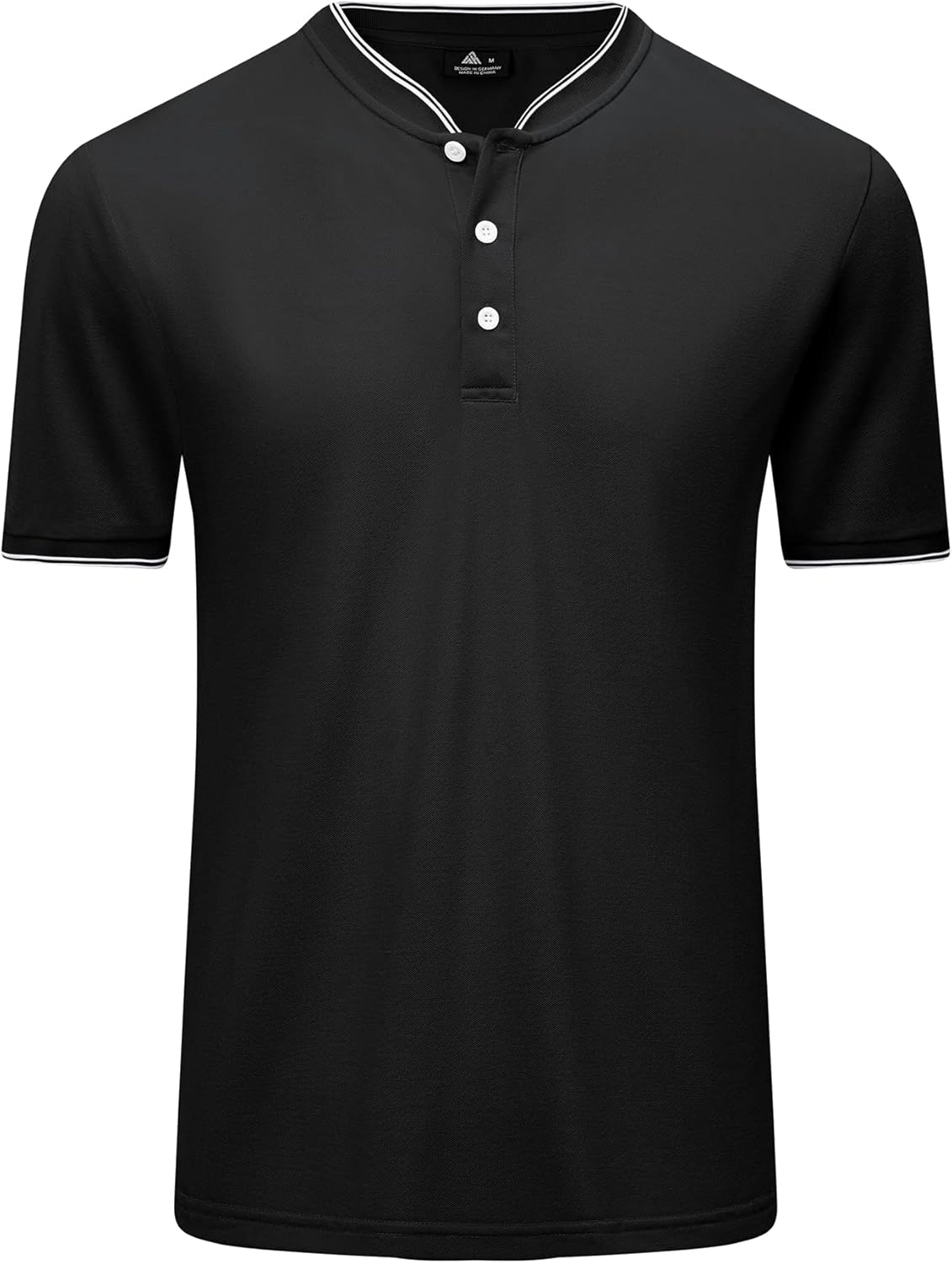 WENTTUO Collarless Golf Shirts for Men Mens Polo Shirts