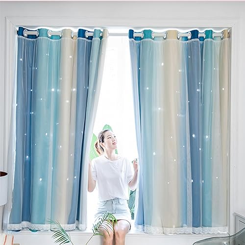 Miniatura 10 de Yancorp Cortinas para dormitorio de niñas, cortinas huecas para ventana de habitación de niños, cortina de 84 pulgadas de largo, oscurecimiento de