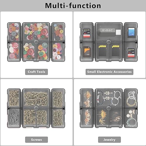 Miniatura 8 de FYY Pastillero diario con 7 compartimentos, organizador de píldoras portátil de viaje, diseño plegable, pastillero para bolsillo para bolsa para