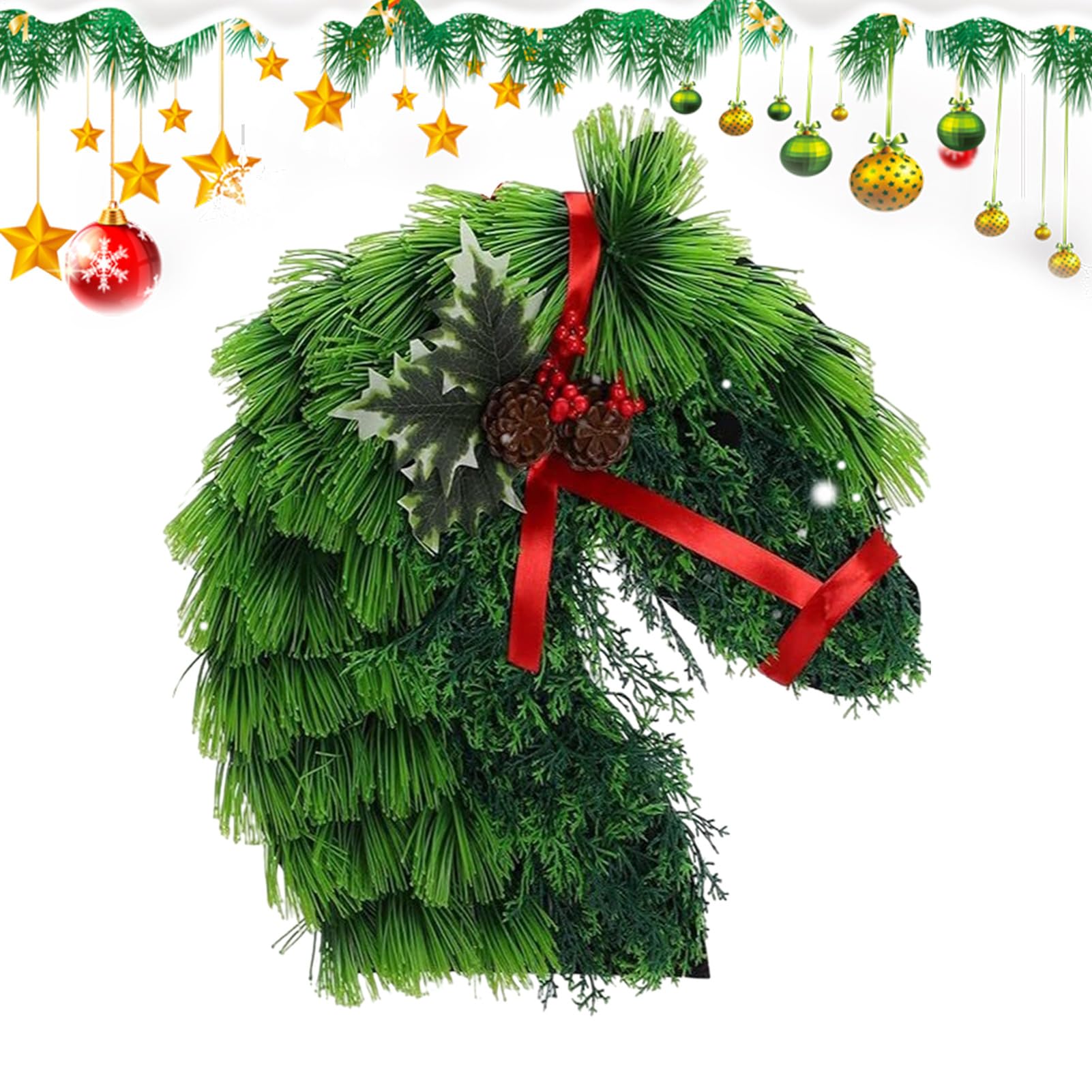 Couronne de tête de cheval pour remplacer la guirlande de Noël classique