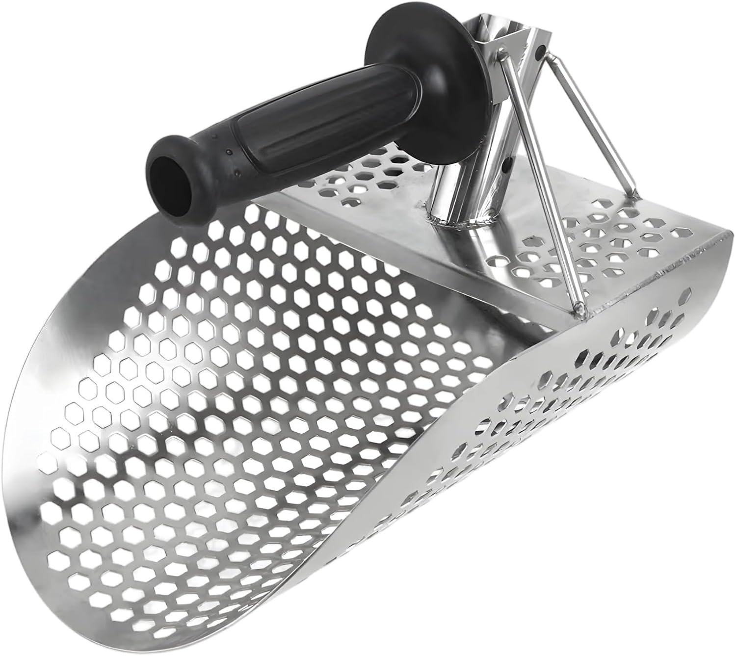 Treasure Hunting Shovel for Beach & Gold Panning, Stainless Steel Sand Scoop, Short Handle, 21 X 19 X 31 Cm Metal Detecting