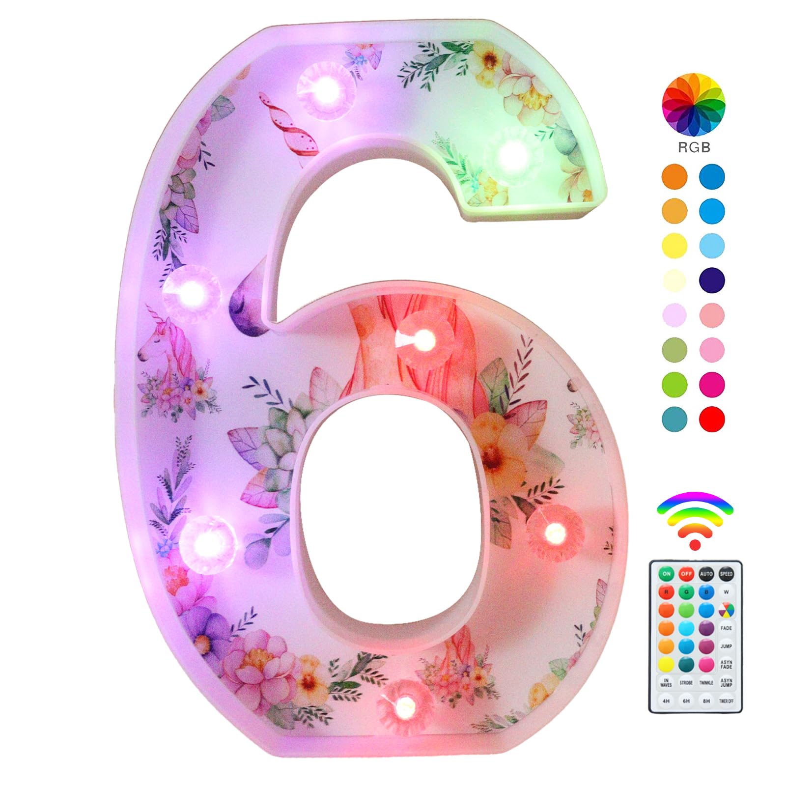 Unicorn LED Light Up Letters, 18 Color Changing Diamond Alphabet Sign Unicorn Gifts for Girls Women Party Birthday Decorations Remote Night Light Christmas Valentine Wall Table Decor - A — view 25