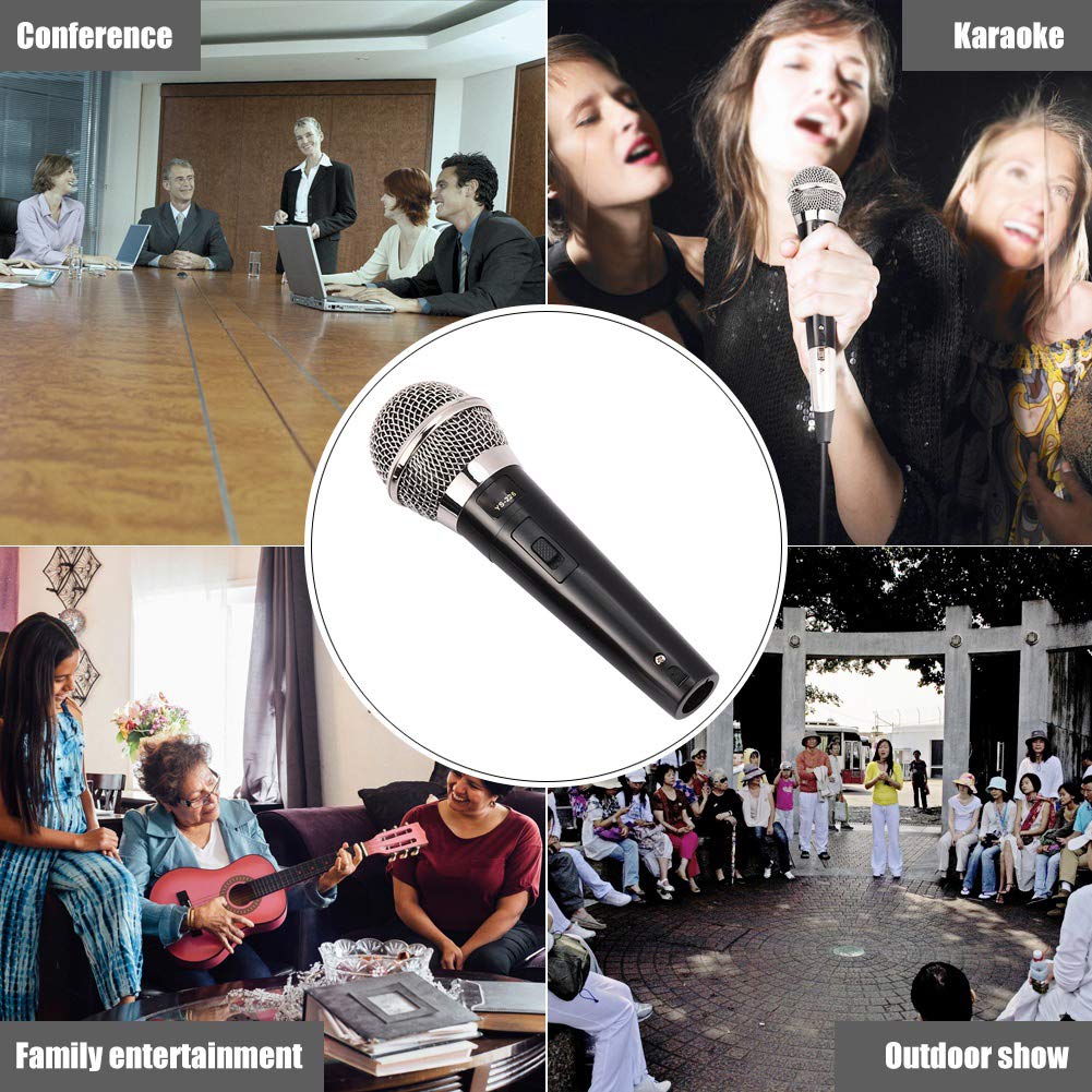 Microphone dynamique omnidirectionnel pour la performance de la musique vocale de karaoké, microphone professionnel portable à voix claire filaire, son plus clair et plus fort.