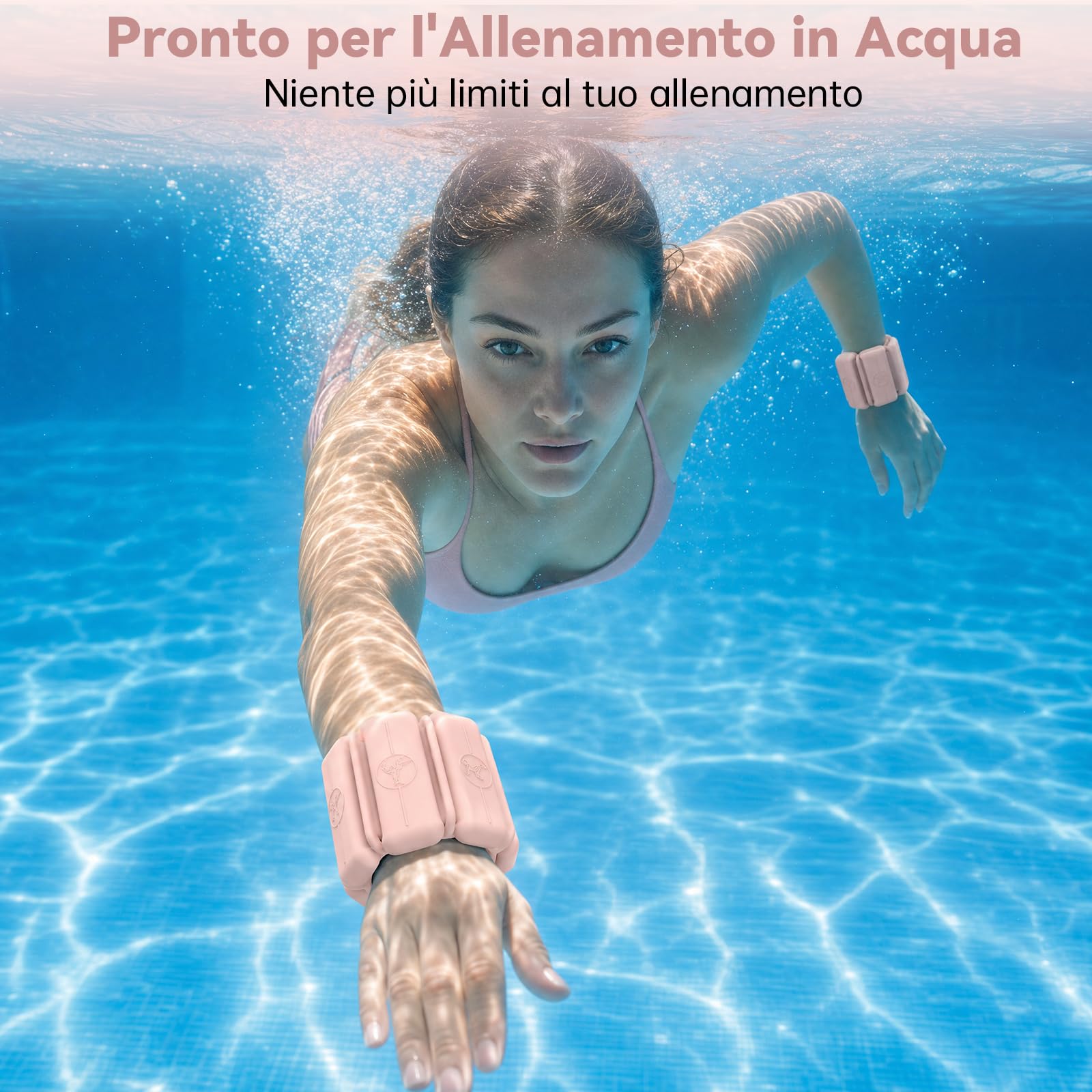 POWER GUIDANCE Pesi per Polsi, Cavigliere Lestate Senza Velcro con Blocchetti Scorrevoli Regolabili (0,28-1kg Coppia), Braccialetti Lestati in Silicone Impermeabile per Pilates, Camminata & Corsa