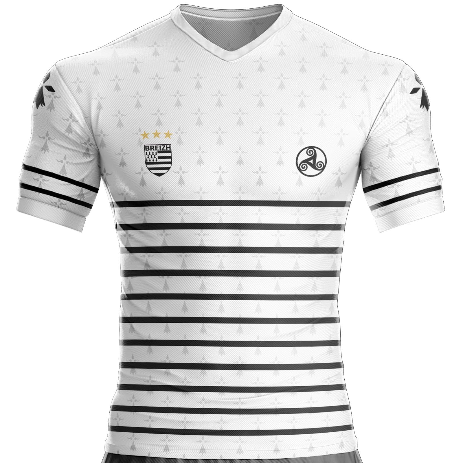 Maillot Bretagne Football BR-29 Microfibre Confortable, Cadeau, marinière, Drapeau Breton, Tshirt Bretagne