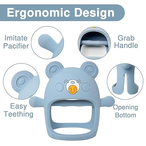 Miniatura 3 de Juguetes de dentición para bebés, juguetes de dentición sin caída para bebés de 0 a 6 meses, juguetes masticables para aliviar la dentición,
