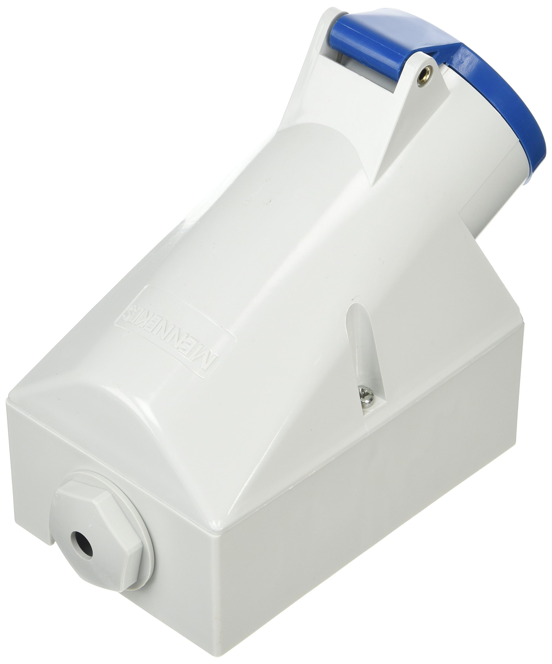 Mennekes (Unternehmen) 420 interne beheben Wand montiert Sockel mit Twin Kontakt, IP 44 Schutz, 6 Stunden Earth Position, 3 pol, 32 A, 230 V, blau