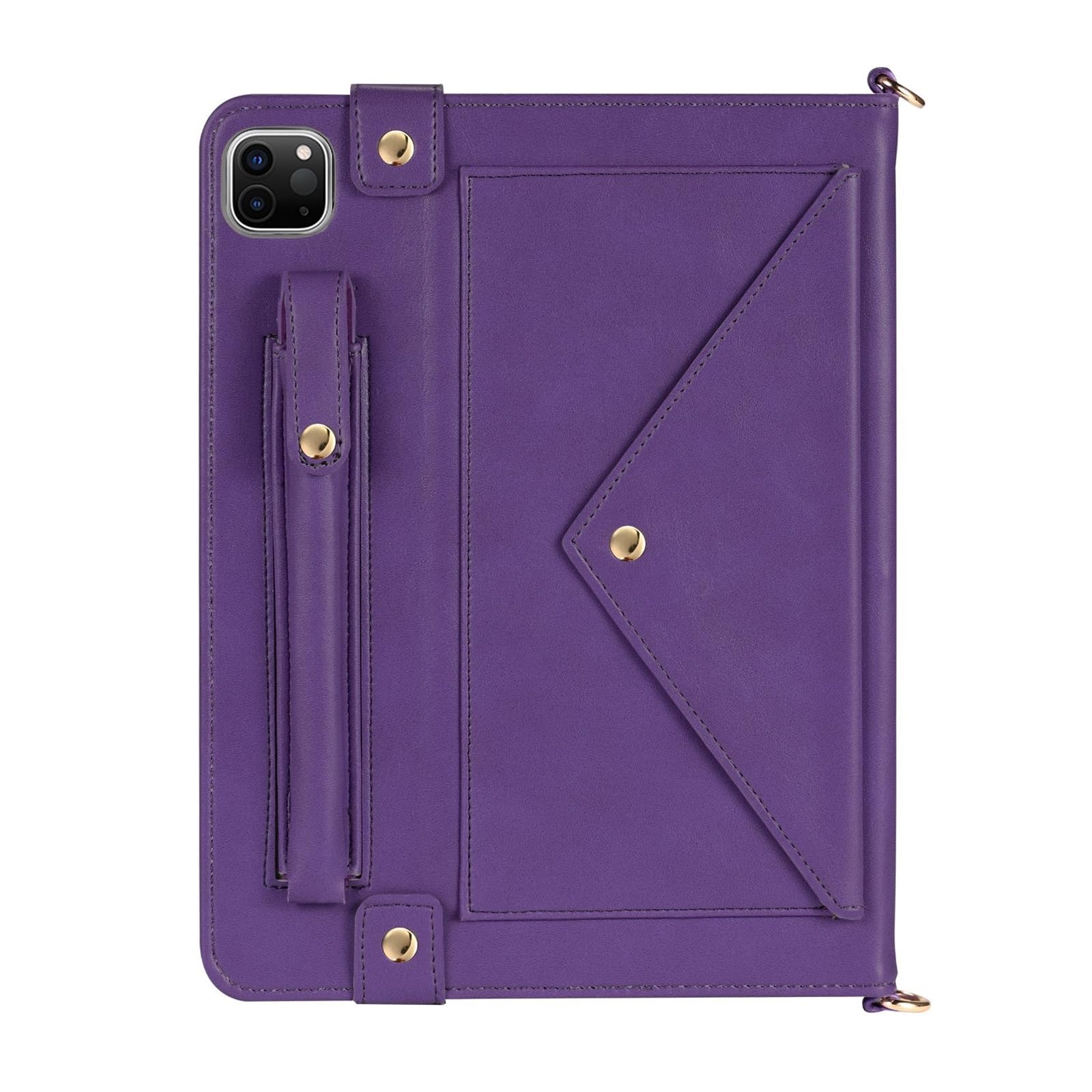 Custodia a tracolla per iPad Air 11" M3 2025/M2 2024 e iPad Air 5a/4a generazione 11"/iPad Pro 11" Custodia 4a/3a/2a/1a generazione con supporto per matite/spalla/cinghia da polso, viola