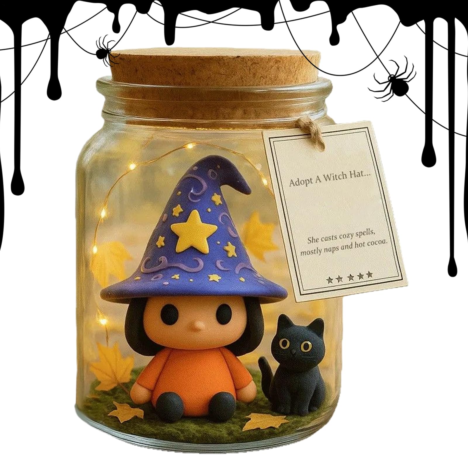 Cadeau de fête décoration d'Halloween chat sorcière en cadeau
