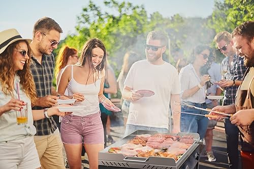 Miniatura 7 de Stanbroil Parrilla de gas de acero inoxidable con parte superior plana para Blackstone 2 quemadores Propano, sistema de gestión de grasa frontal, 28