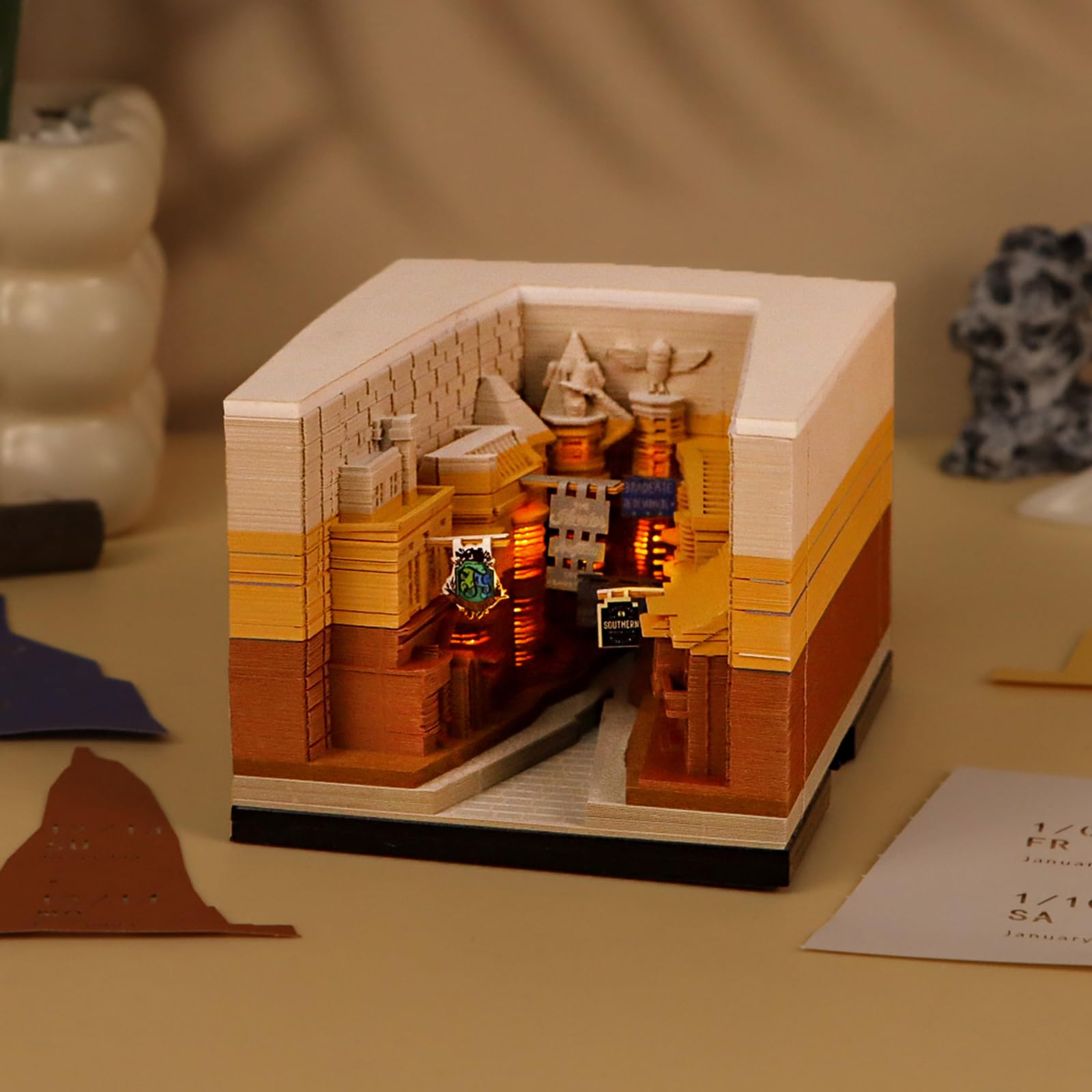 Twenty Twenty Six Kalender Mit LED Licht Geteilter Block Schreibtischdeck Für Fantasy Bewunderer Büromaterialien Kreatives Abreißkalender Notizbuch