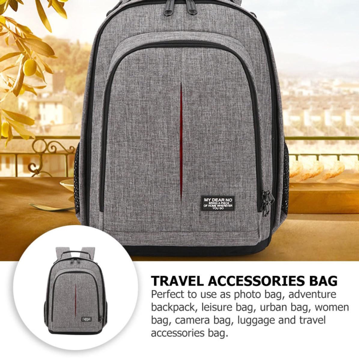 TOYANDONA Zaino per Fotocamera Oxford Spallacci Comodi, Borsa Organizer Multifunzionale per Accessori Fotografia e Viaggi All'aperto