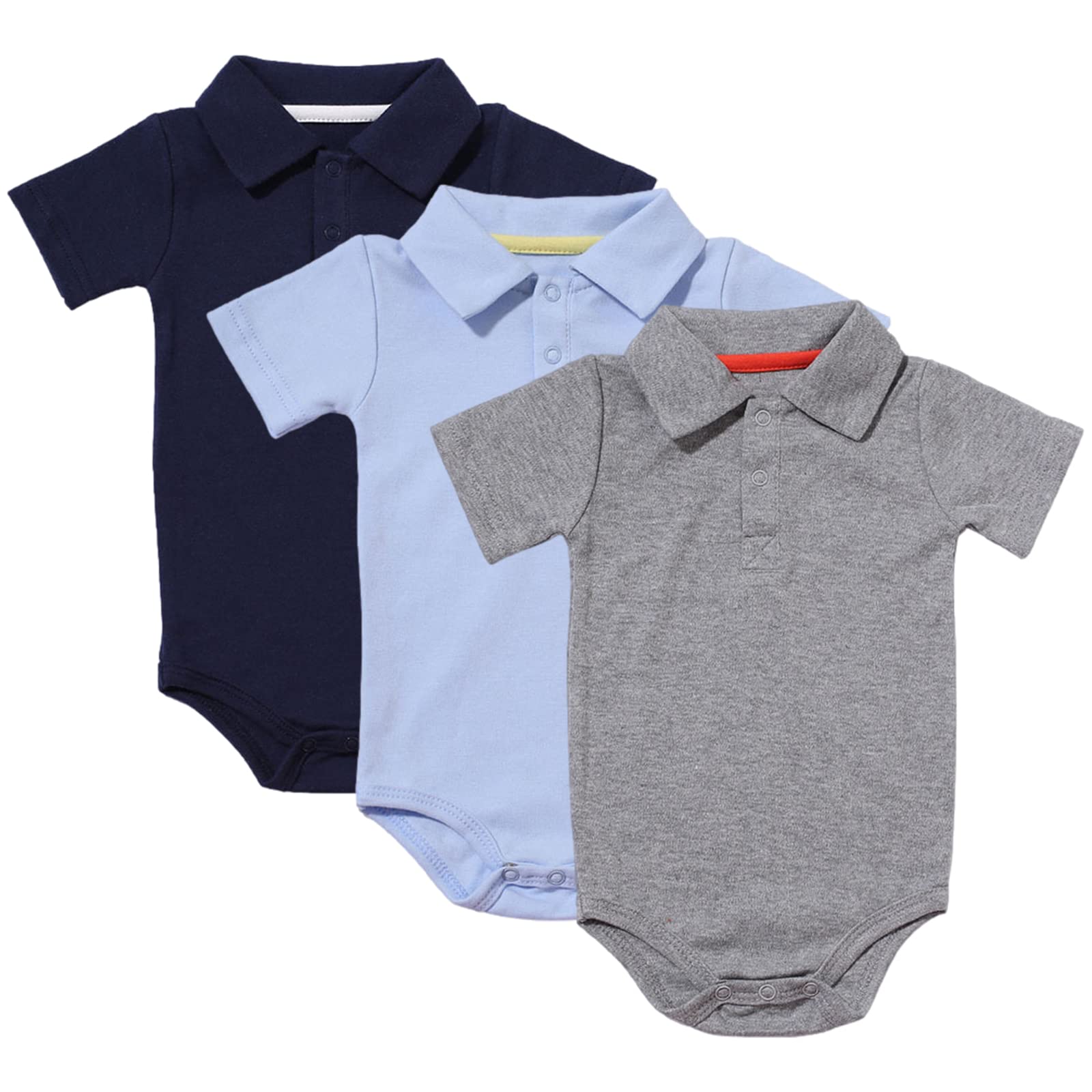 amropi Bebé Niños Body Manga Corta Mono Pack de 3 Mameluco Algodón Pelele Conjuntos para 0-24 Meses