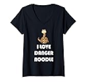 Womens Ball Python Funny Gift For Dad And Mom I Love Danger Noodle V-Neck T-Shirt