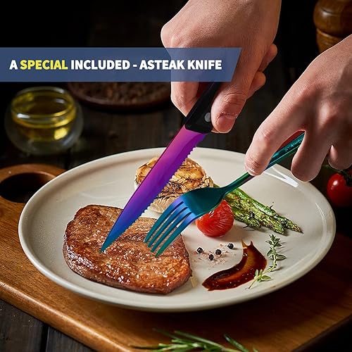 Miniatura 5 de Juego de utensilios de viaje portátiles, utensilios reutilizables, juego de cubiertos de acero inoxidable con estuche, loncheras para el lugar de