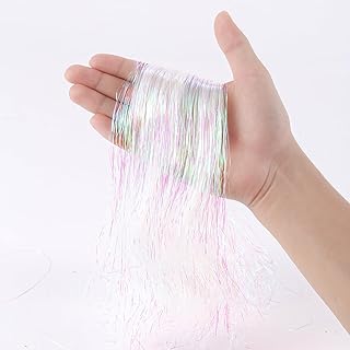3000pcs Christmas Icicle Tinsel,18in Iridescent Foil Fringe Tinsel Strand Icicle Tinsel Christmas Tree Tinsel for Christmas Holiday Decor Birthday Supplies