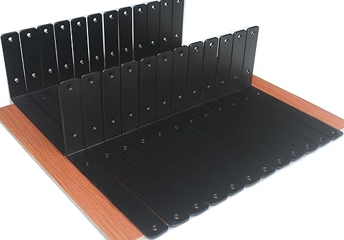 Paquete de 24 10 pulgadas de largo x 6 pulgadas de alto x 1.5 pulgadas de ancho, soporte rústico de 0.197 in de grosor, soportes de estante de