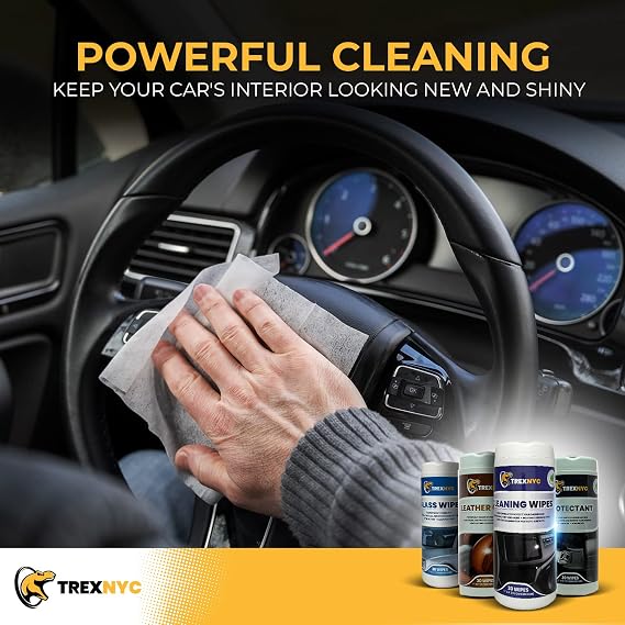 Protectant Wipes, Car Interior Cleaner to Protect Interior Car Surfaces and Fight Cracking & Fading (Leather Wipes, 1 Pack)