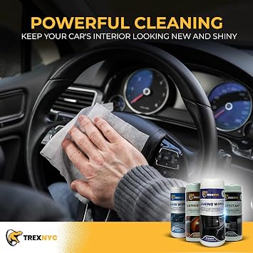 Protectant Wipes, Car Interior Cleaner to Protect Interior Car Surfaces and Fight Cracking & Fading (Leather Wipes, 1 Pack)