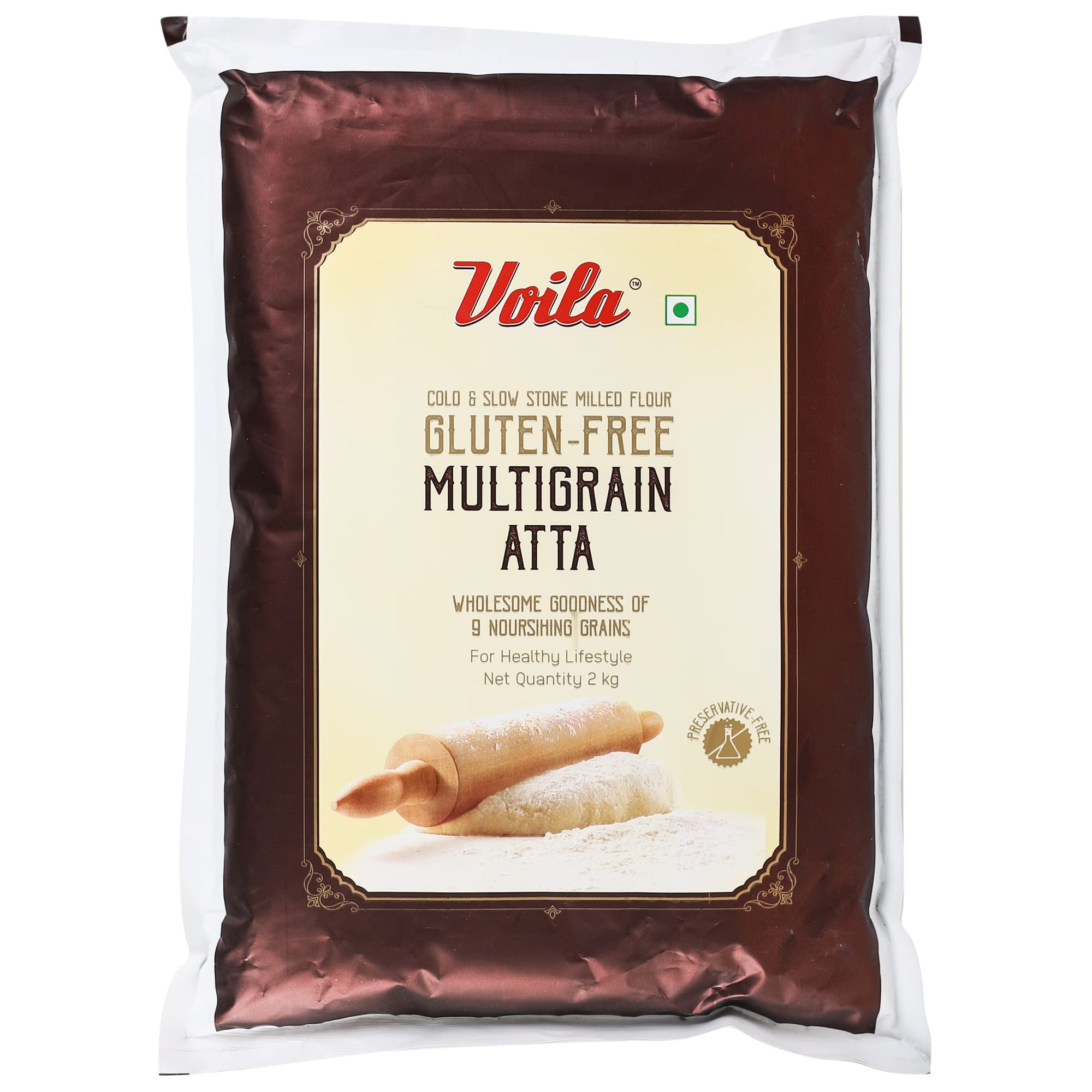 Voila Gluten Free Multigrain Atta Flour 2kg | Gluten Free Atta | High Protein | Low Carbohydrate | Low Fat | Contain No wheat, No Soy, No Maize | Nutritions Rich Multigrain Flour (B0B46J7M4S) Amazon Price History, Amazon Price Tracker