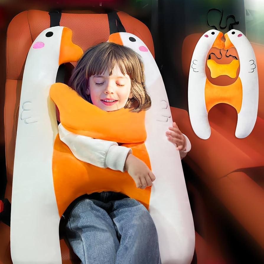 Xikangshun H-Shape Car Pillow Sleeping Head Support, Portable Travel Kids Pillow For Car Seats Long-Distance, Car Sleeping Long Journeys Pillows For The Back Seat Adults And Children (D