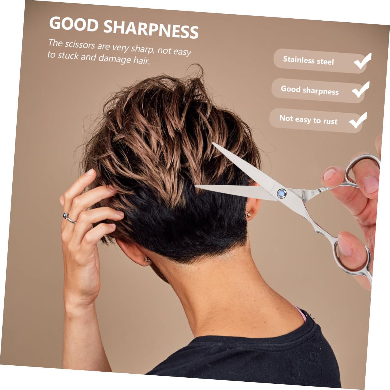 OUNONA Tijeras para Cortar el Pelo Juego de 2 Tijeras 6 Pulgadas Acero Inoxidable Ergonómicas Ligeras para Peluquería y Barbería Profesional