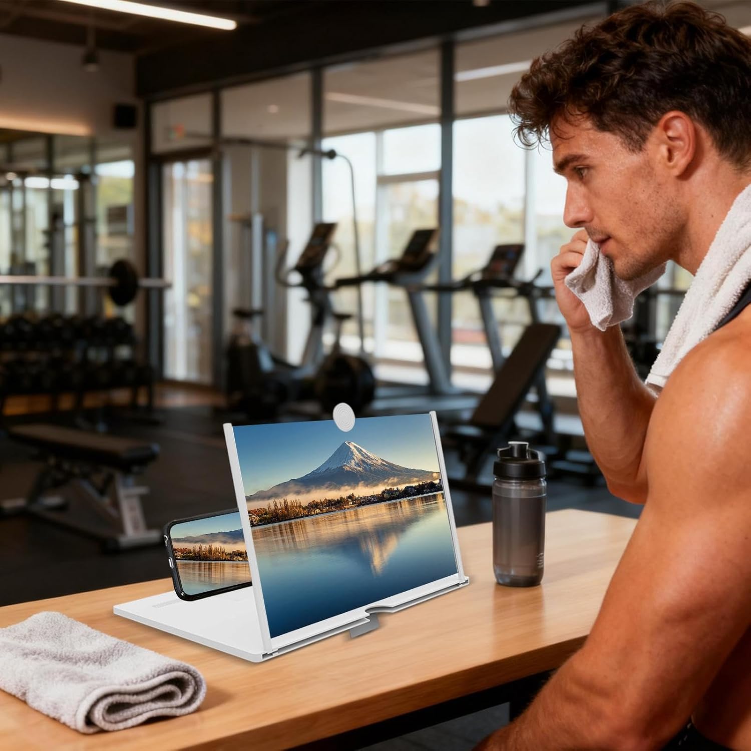 Portable Smartphone Screen Projector | 3X HD Magnification Foldable Enlarger | 37cm Wide Viewing Lens for Movies & | Universal Phone Holder for Home & Travel Use